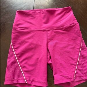 Old Navy Bright Pink High-Rise Bike Shorts with Contrast Piping